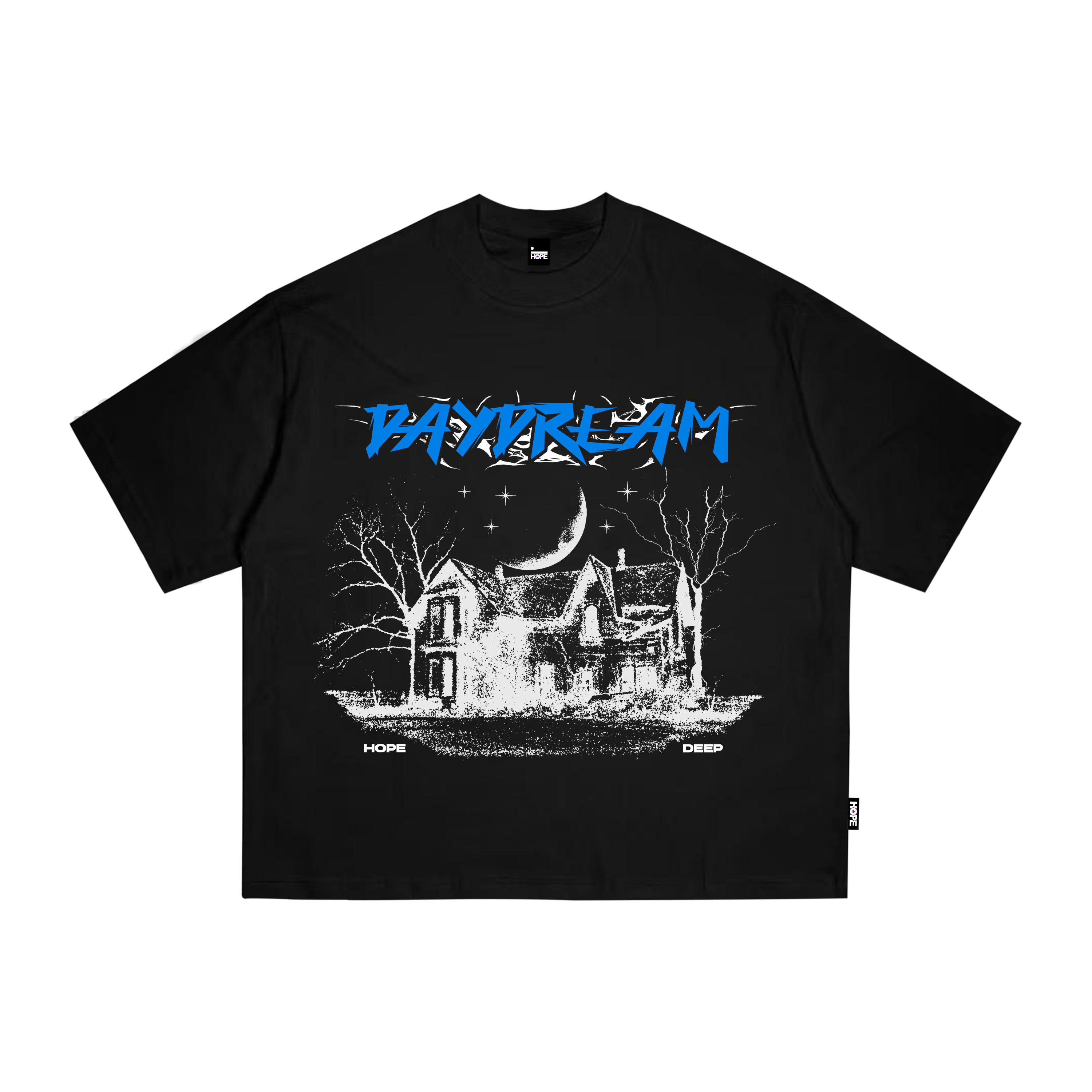 Black Boxy Oversized DayDream Tshirt