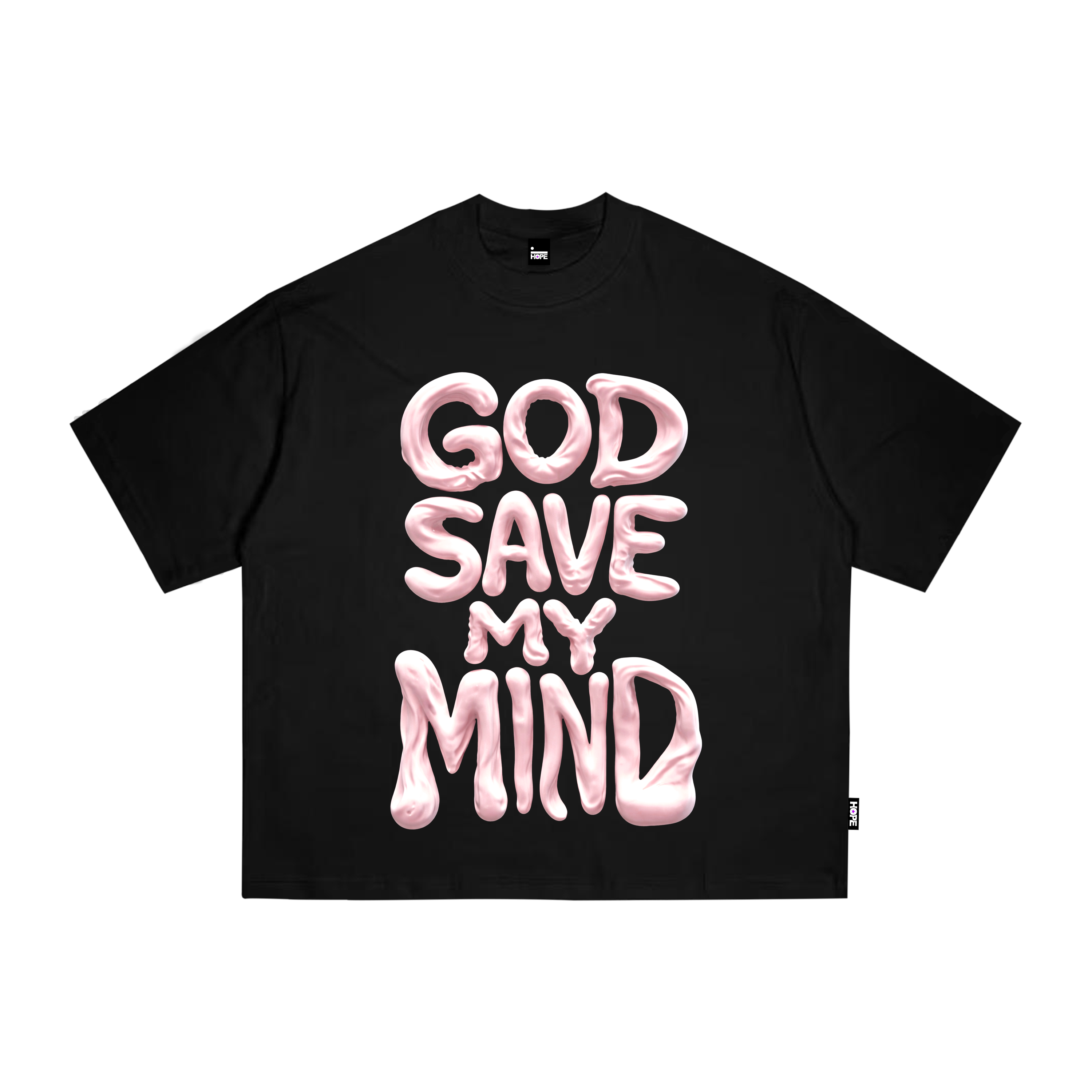 Black Boxy Oversized Save Mind Tshirt